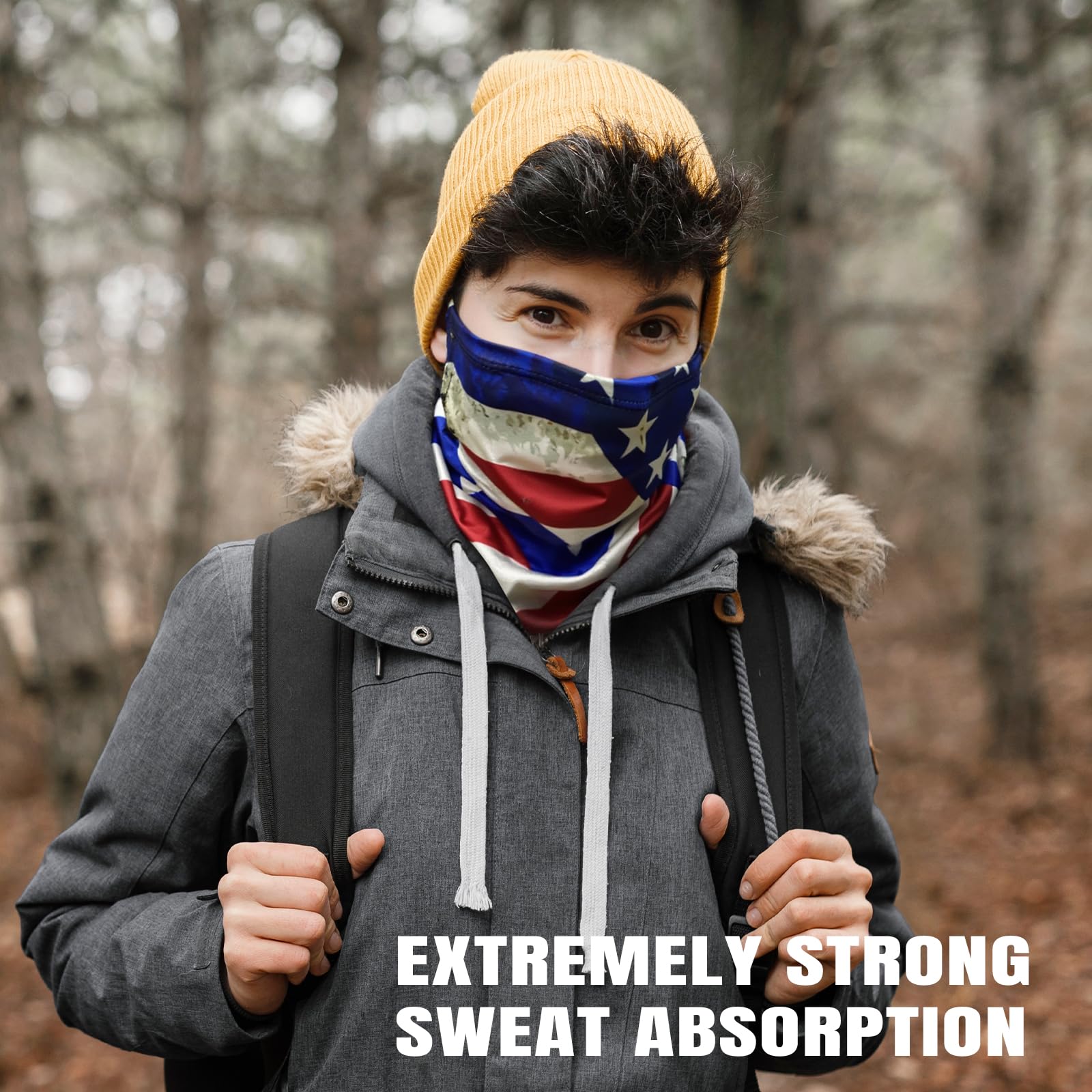 HONGTEYA 6 Pack Neck Gaiter Face Mask: Breathable Windproof Face Cover Balaclava High Elastic Earloop Bandana for Men Women